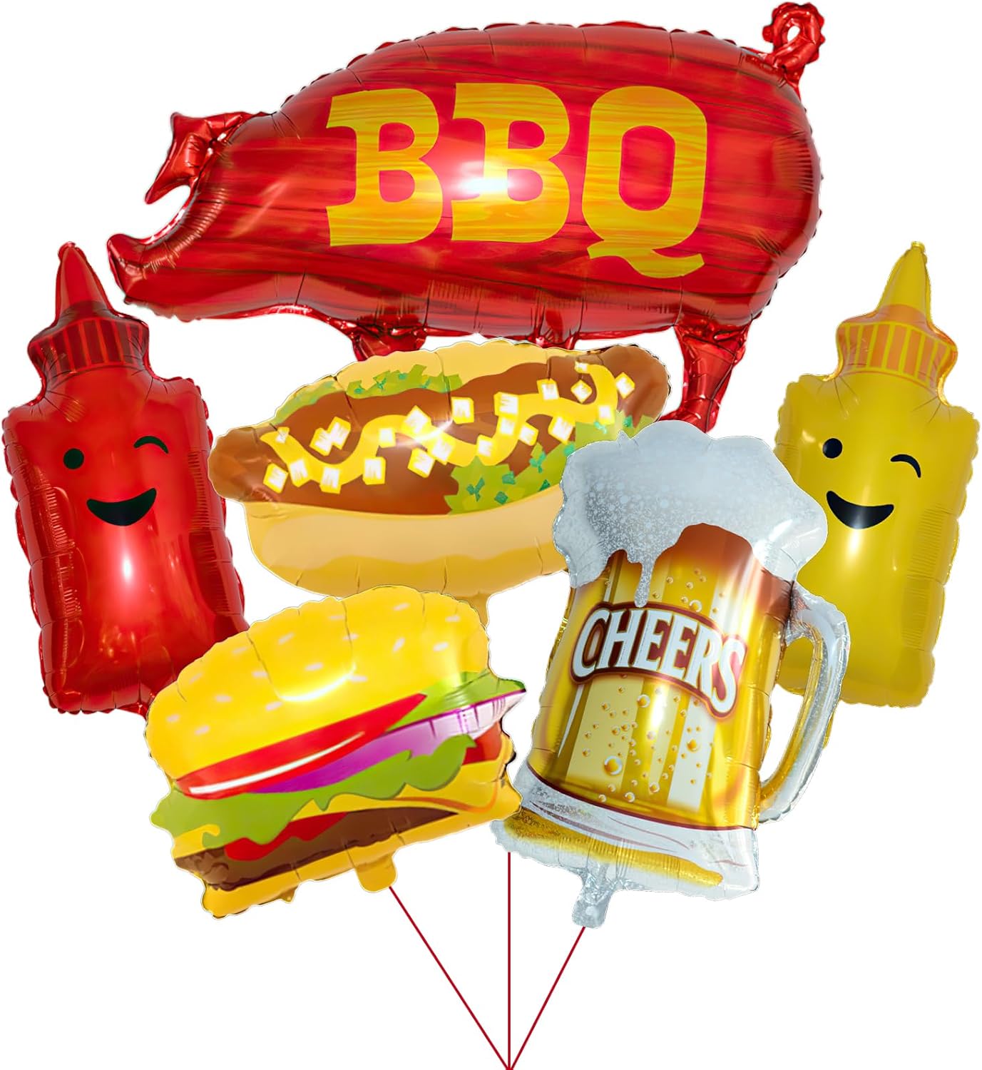 Lcoor 12 PCS BBQ Party Balloons,BBQ Party Decorations,Big