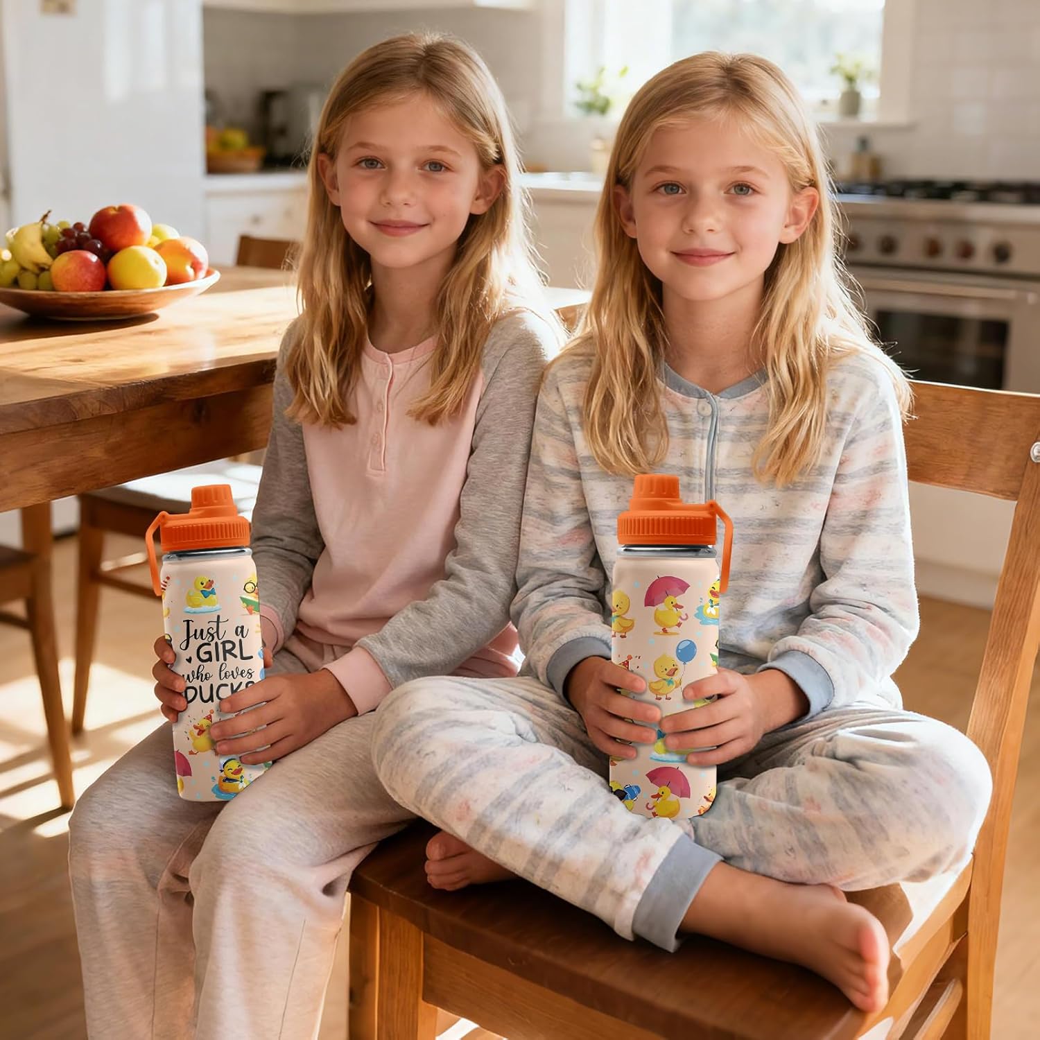 Duck Gifts, 18 oz Stainless Steel Water Bottles with 2 Lids, Insulated Water Bottle with Straw, Duck Cups for Travel Sports Outdoor, Birthday Christmas Gifts for Boys Girls Ducks Lovers (1pcs) - Image 7