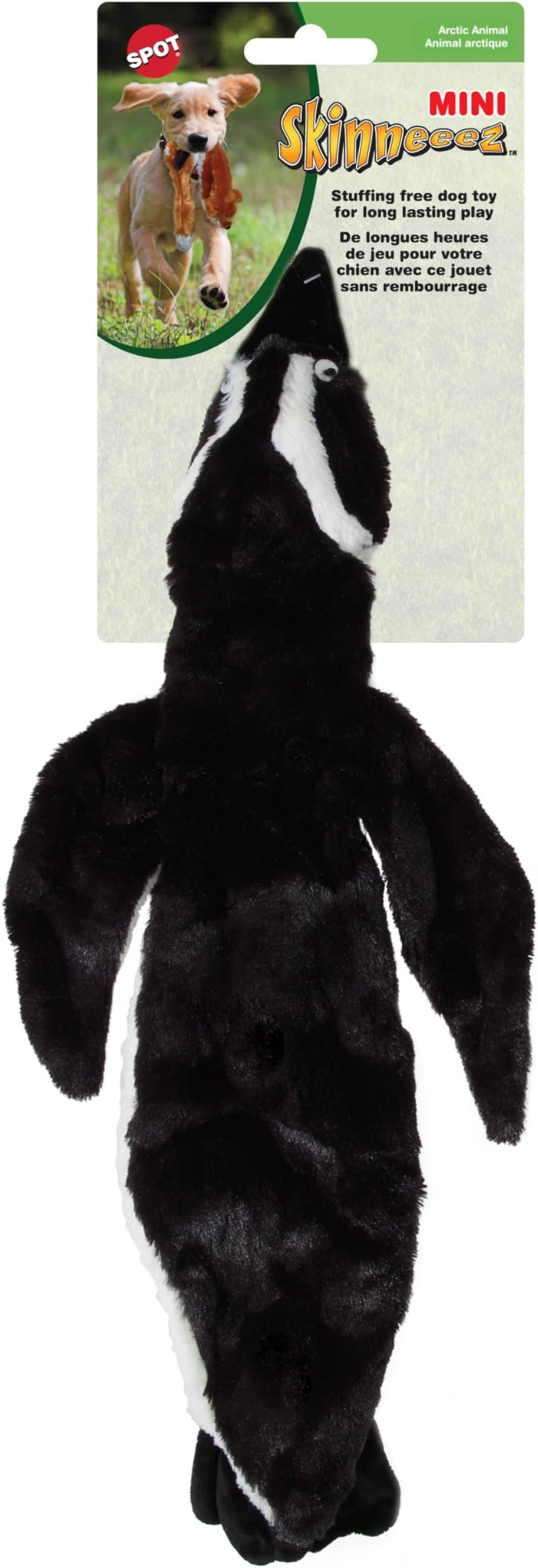 Ethical Mini Skinneeez Arctic Assorted Animals 15-Inch Stuffingless Dog Toy (One Toy)