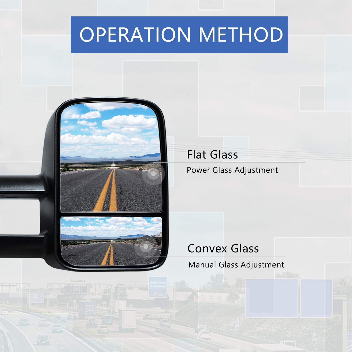 Pair Tow Mirrors Compatible with 1999-2002 Chevy Silverado GMC Sierra Tow Mirror Power Heated Turn Signal Light Side View Mirror Set