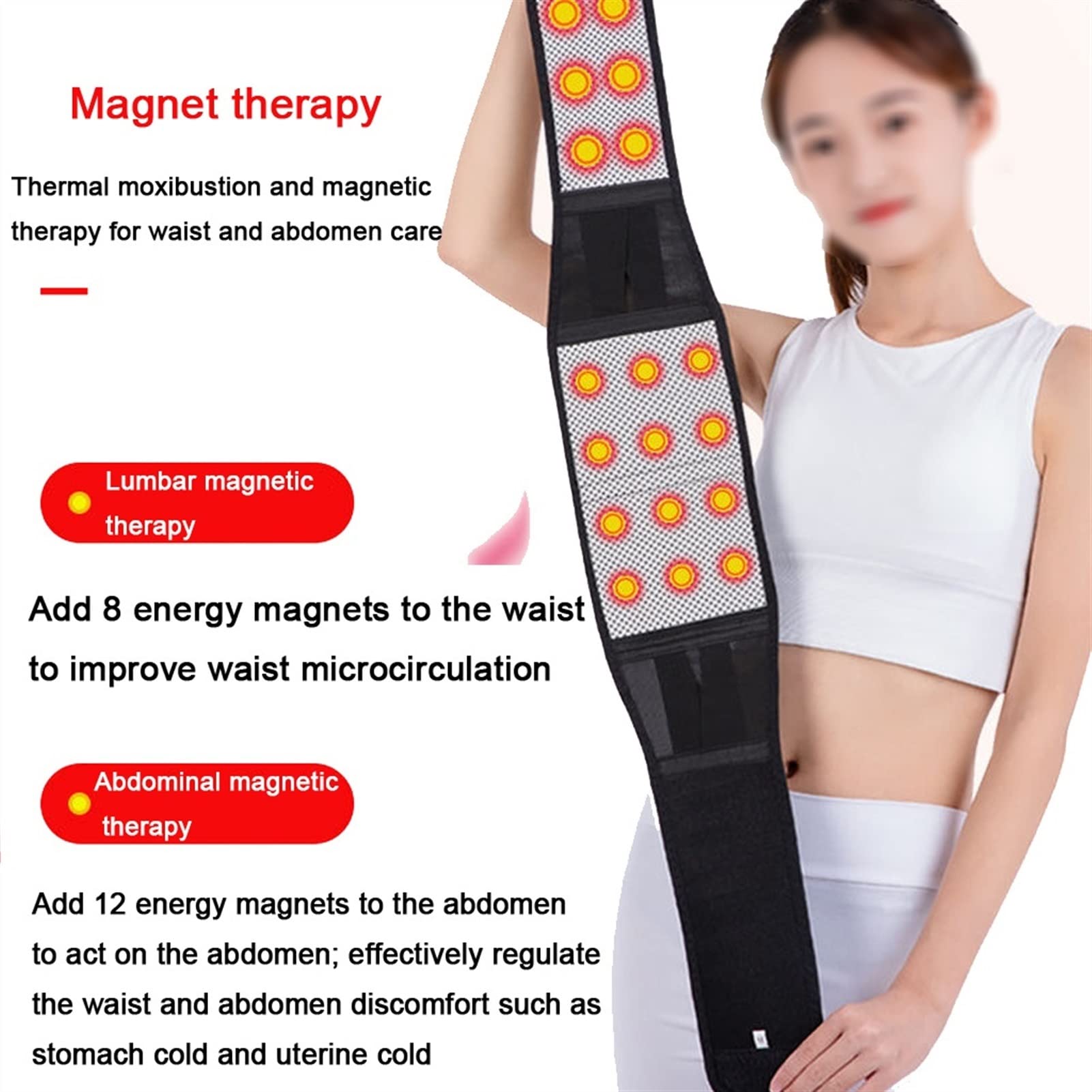 CDZL Cinturón De Apoyo para La Espalda con Terapia Magnética Autocalentable De Turmalina Faja Lumbar Ajustable Faja De Descompresión para Masaje (Size : S/Small)