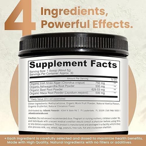 Miniatura 8 de Atlantic Naturals Paquete de superalimentos de musgo marino Musgo marino con cápsulas Shilajit 5 en 1 y polvo de musgo marino con ashwagandha, raíz