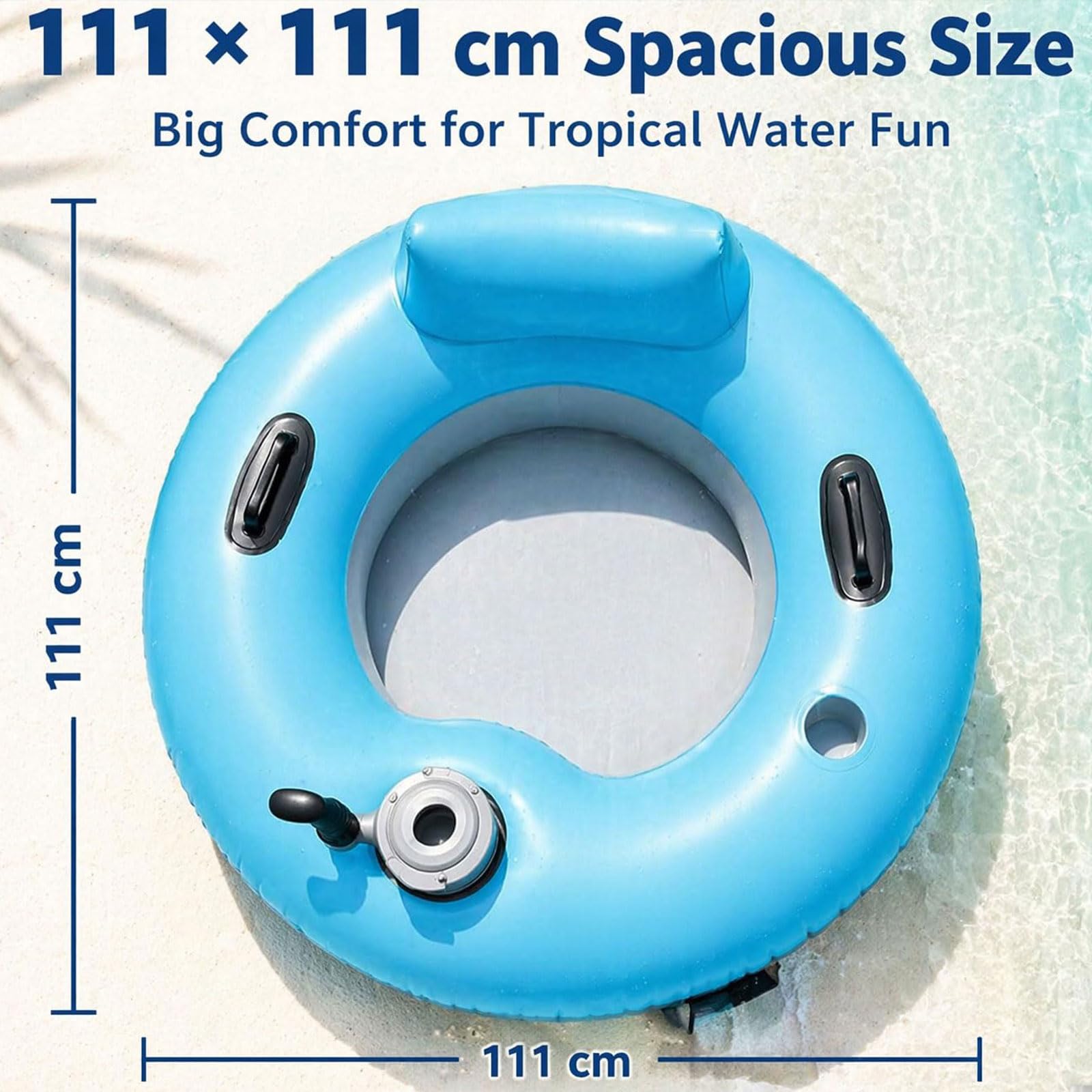 Tumbona motorizada para piscina con bomba de aire eléctrica y portavasos, silla de agua de hélice para lagos y playas, perfecta para vacaciones de verano