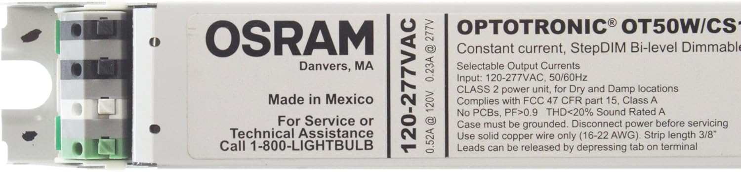 Osram OT50W/CS1400C/UNV/SD/L Constant Current Step-Dimmable LED Driver, 21-50VDC