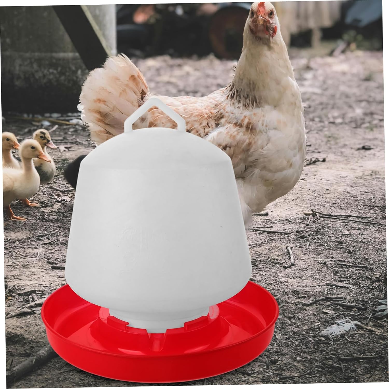 Portable Chicken Feeder Feed Tray for Chickens Goats Pigeons Poultry Feeder Waterer Chick Waterer Kit