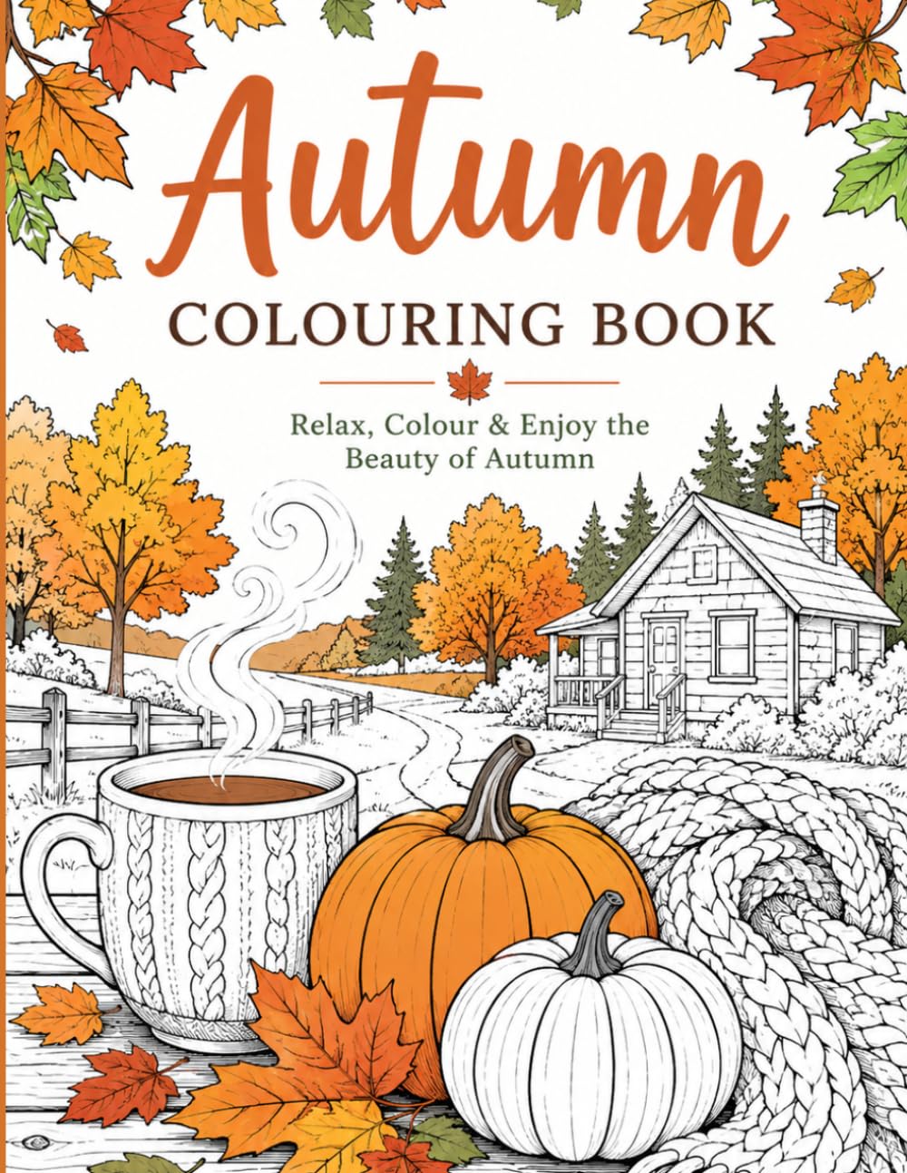 Autumn Coloring Book for Kids: Fun Fall Leaves, Pumpkins, Forest Animals & Cozy Autumn Scenes