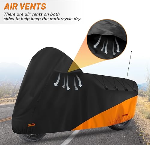 Miniatura 4 de Funda para motocicleta, impermeable para todas las estaciones, para exteriores, con empalme de línea inclinada, L, se adapta a Harley Davidson de