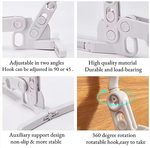 Miniatura 5 de Paquete de 2 perchas plegables de viaje para ropa, percha plegable para maleta, colgador de ropa plegable sobre la puerta, perchas plegables para