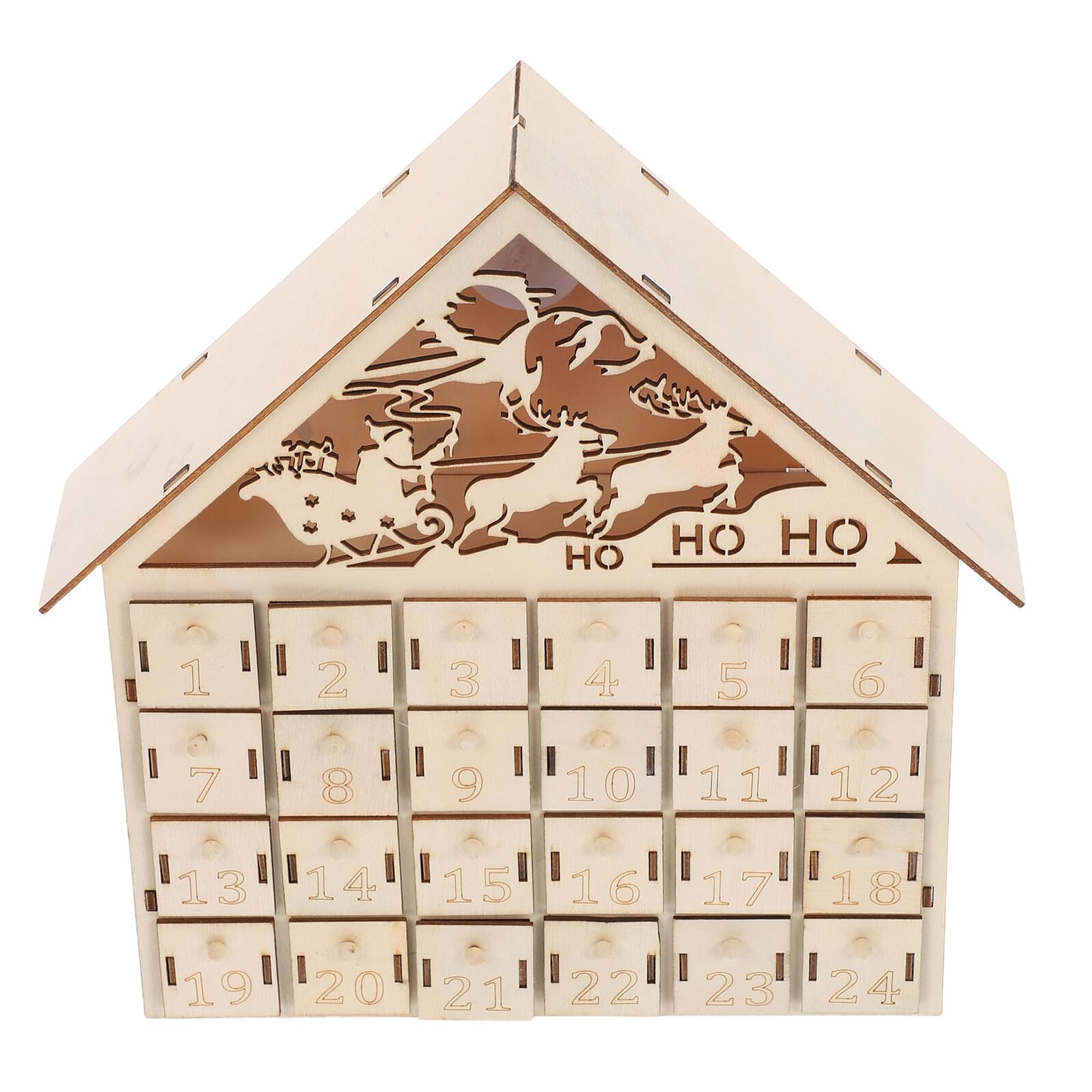 Calendario Avvento Natale in Legno Ricaricabili con LED Decorazione da Tavolo con Luce Sicura e Riutilizzabile Conto alla Rovescia per Famiglie