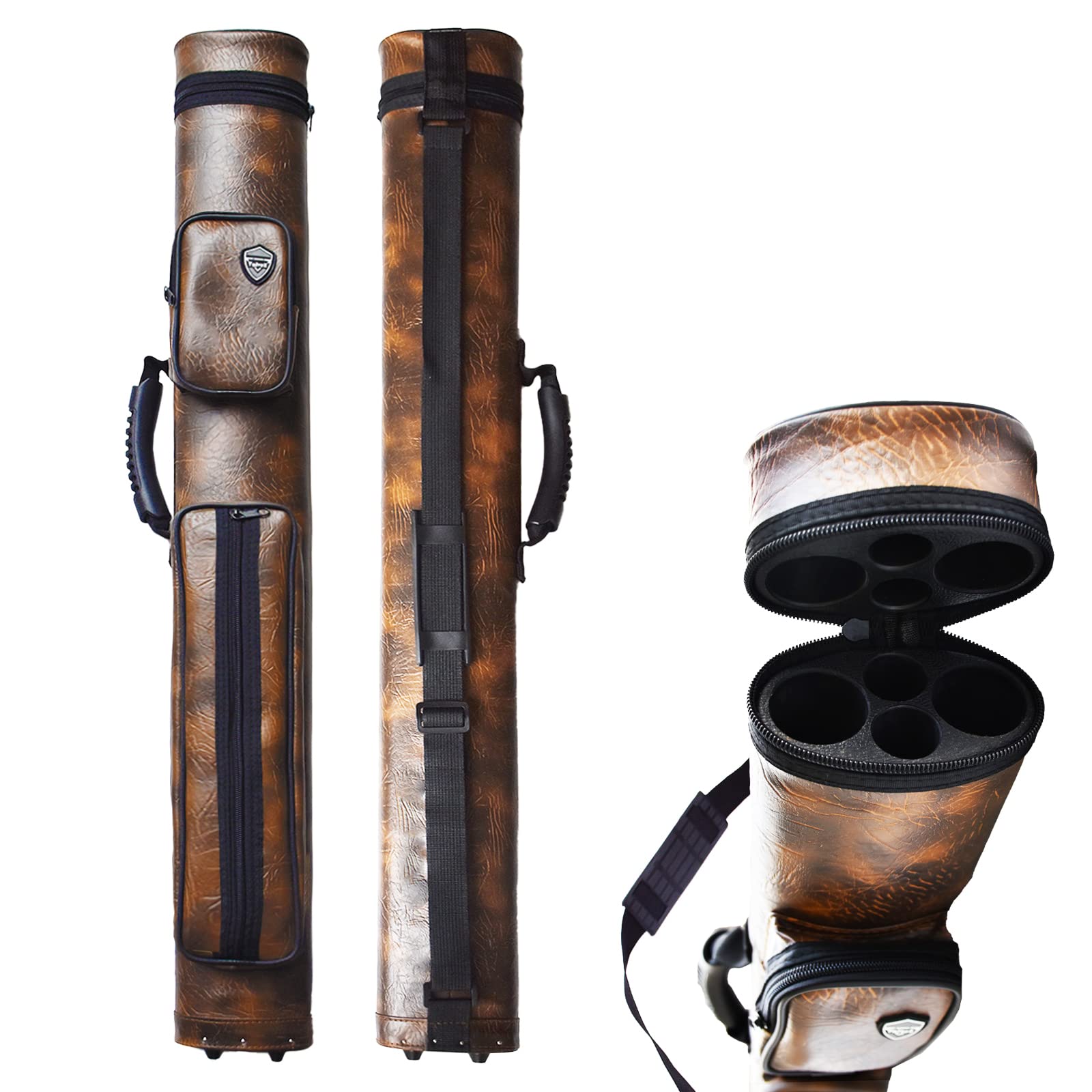 Photo 1 of 2x2 Hard cue case Pool Cue Billiard Stick Carrying Case F08-Brown