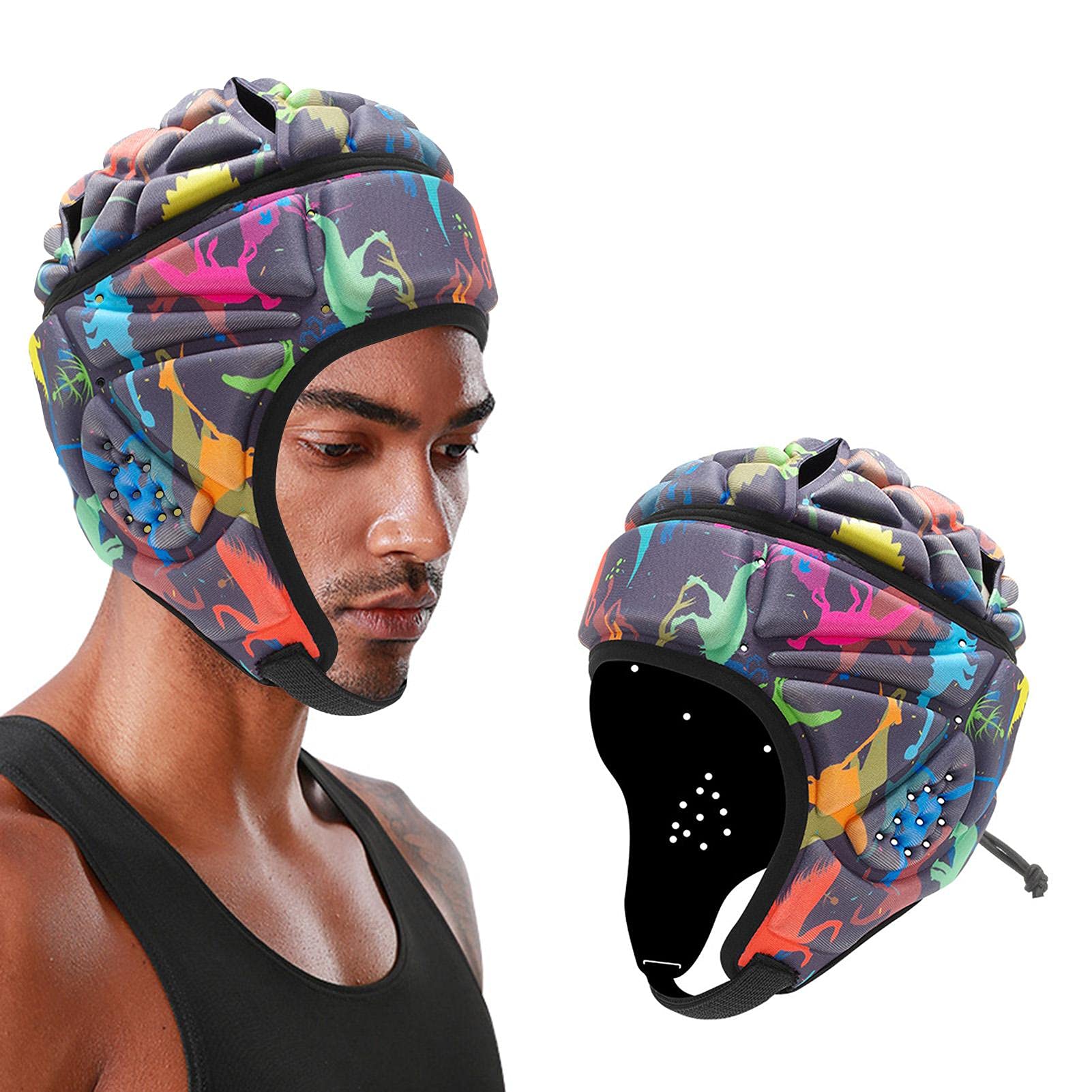 Niktule Padded Protective Headguard, Protection, Adjustable Head Headgear, Head Fall Protection For Goalkeeper, 7v7 Football Helmet Headguard For Soccer Seizures, Reduce Collision