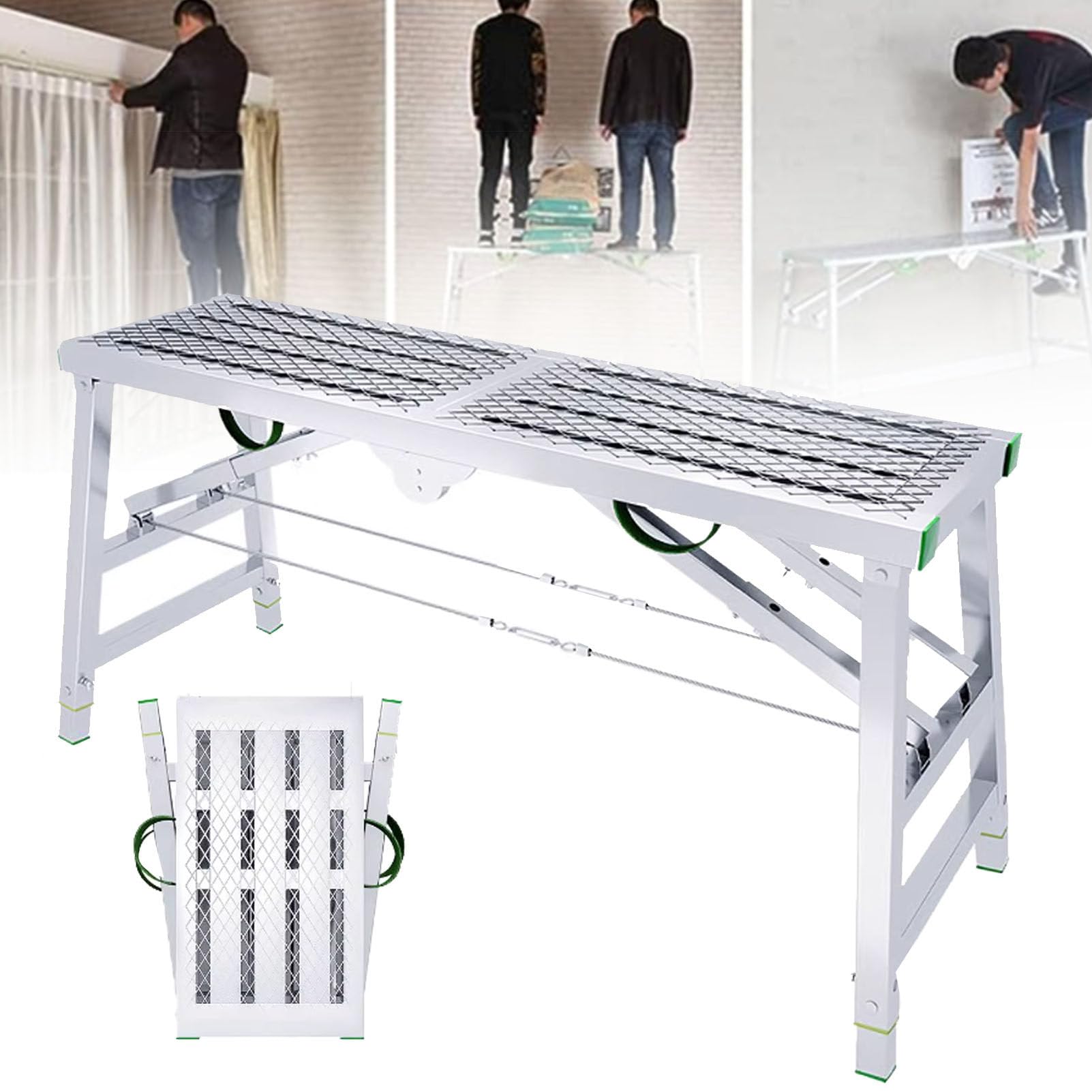 Andamio plegable, soldadura de acero galvanizado, carga máxima 800 lb(160x40cm)