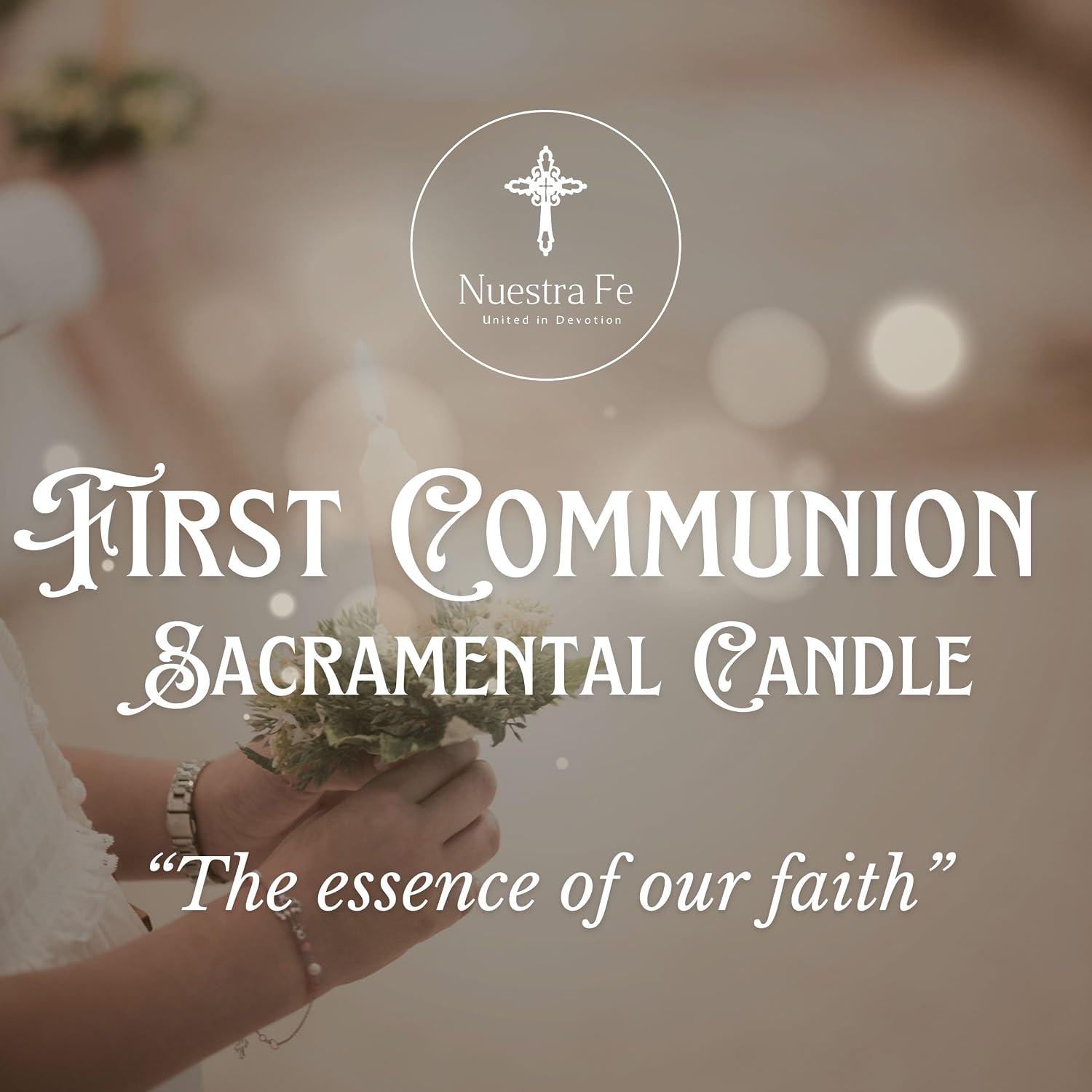 Authenthic First Communion Candle Made by Mexican Artisans at La Villa de Guadalupe | Vela de Primera comunion para niño o niña | Vela para Primera comunion para niña | First Communion Candle Set