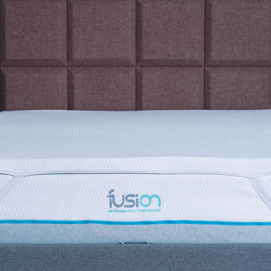 Fusion - Topper in Memory Foam Traspirante, alto 5 cm, Correttore per Materasso Ortopedico, tessuto Sfoderabile lavabile ed anallergico (80 x 190)