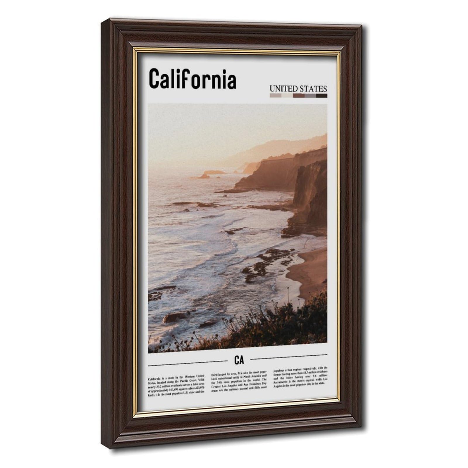 Wcyb Mokume Gane Frame California Usa Scenery Travel Posters Prints Canvas Deco Paintings Wall Art Hangable Frame 20" L X 30" W