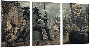 Room Decor Posters Games Bloodborne Old Hunters 5 Pieces Bedroom Decoration Paintings Canvas Art Poster and Wall Art Picture Print Modern Family Bedroom Decor Posters 12×18inch(30×45cm)