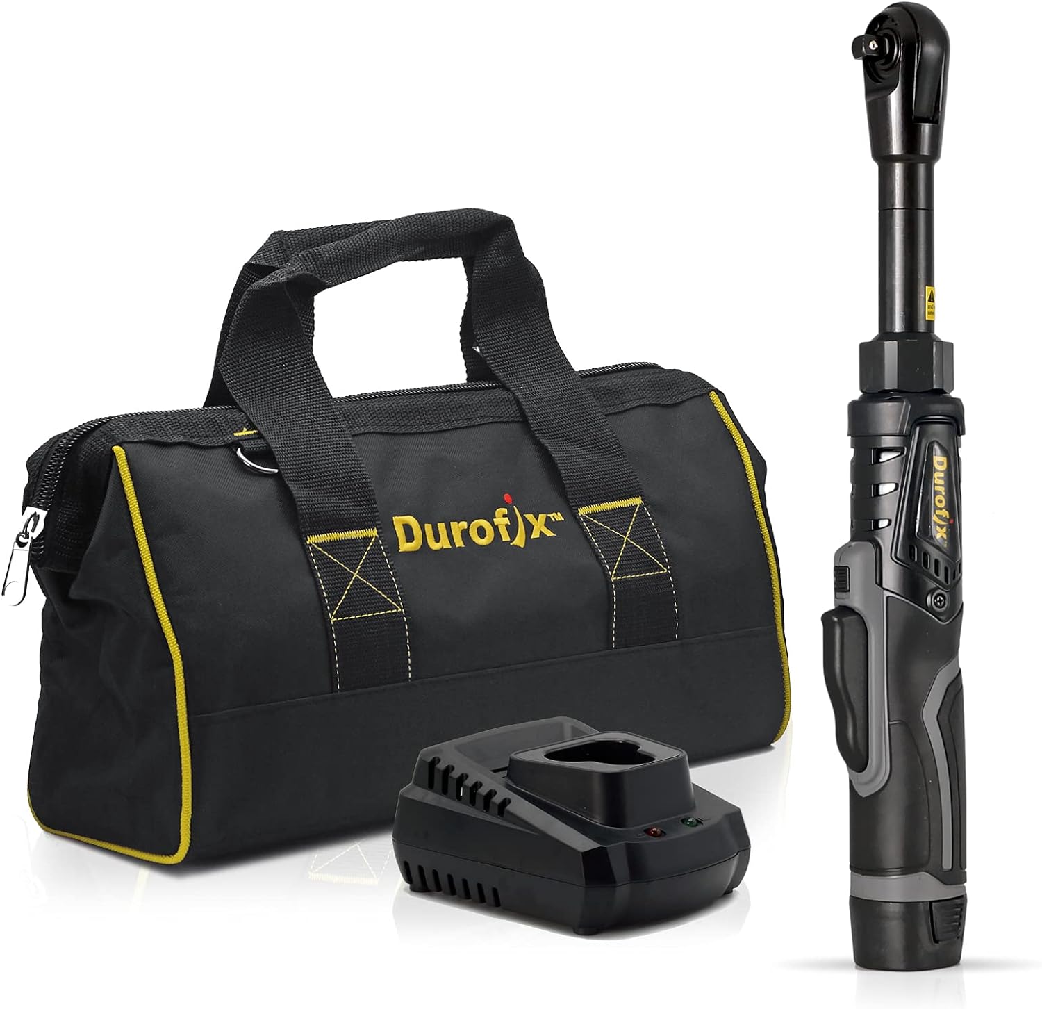 Durofix RW1216-3P G12 Series 12V Li-ion Cordless 3/8” 60 ft-lbs. Extended Ratchet Wrench Tool Kit with 1 Batteries and Canvas Bag