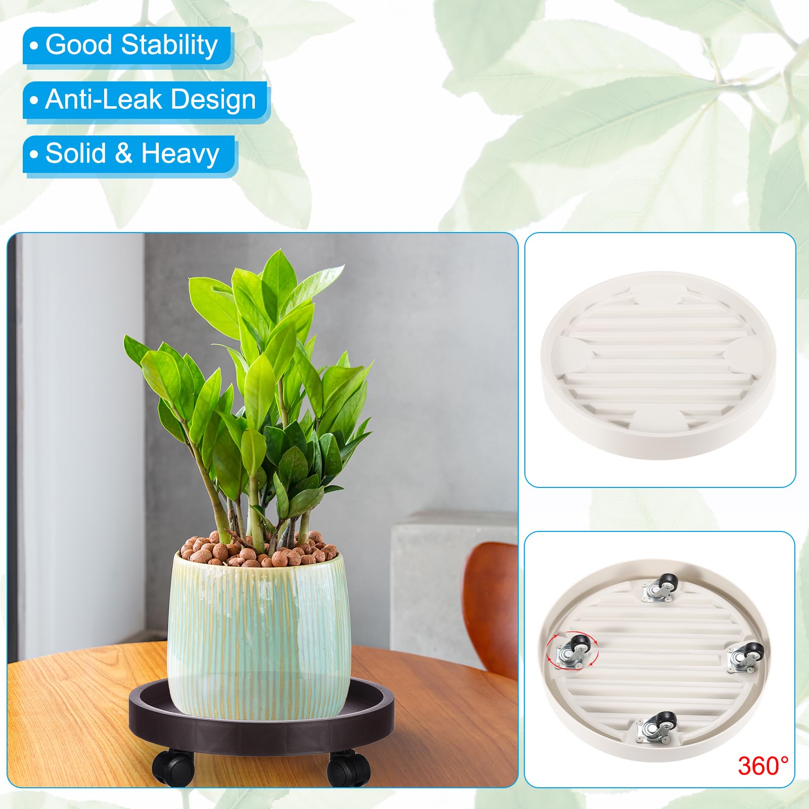 PATIKIL Plant Stand with Hidden Wheels - Image 3