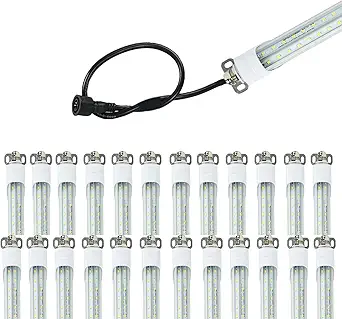 4FT T8 LED Refrigerator Tube Light 18W 2520Lm, 5000K Daylight LED Cooler or Freezer Lights Clear Lens for Fridge, Supermarkets Freezer, Grocery Stores, Black Wire, UL Listed 25 Pack