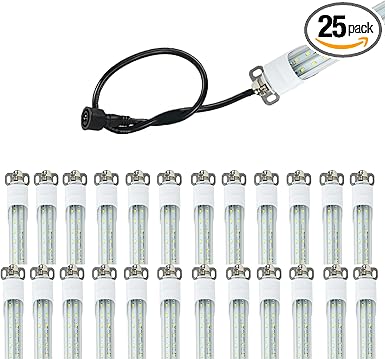 4FT T8 LED Refrigerator Tube Light 18W 2520Lm, 5000K Daylight LED Cooler or Freezer Lights Clear Lens for Fridge, Supermarkets Freezer, Grocery Stores, Black Wire, UL Listed 25 Pack