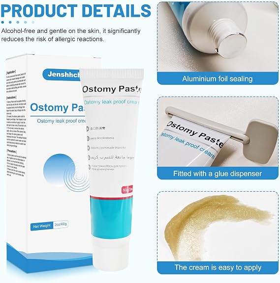 Ostomy Paste Ostomy Supplies, 2 oz Colostomy Skin Barrier Paste, Stomahesive Protective Skin Barrier Paste, Stoma Supplies, Preventing Ostomy Pouch Leakage