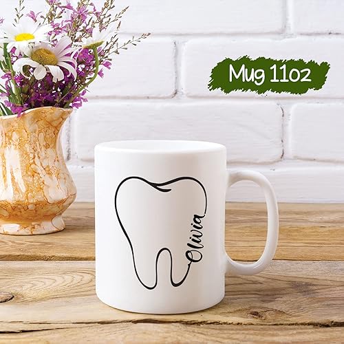 Miniatura 5 de Taza de cerámica personalizada para dentistas  Nueva taza dental para el médico de dientes  Taza de dientes de cepillo  Taza personalizada para