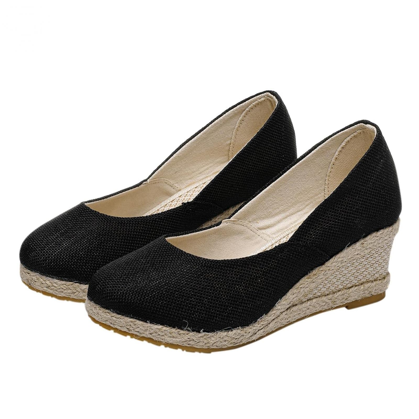 Espadrilles for Women Arch Support Orthopedic Sandals Closed Pointed Toe Platform Wedge Sandal Backless Breathable Nurse Shoes Fashion Slip On Dressy