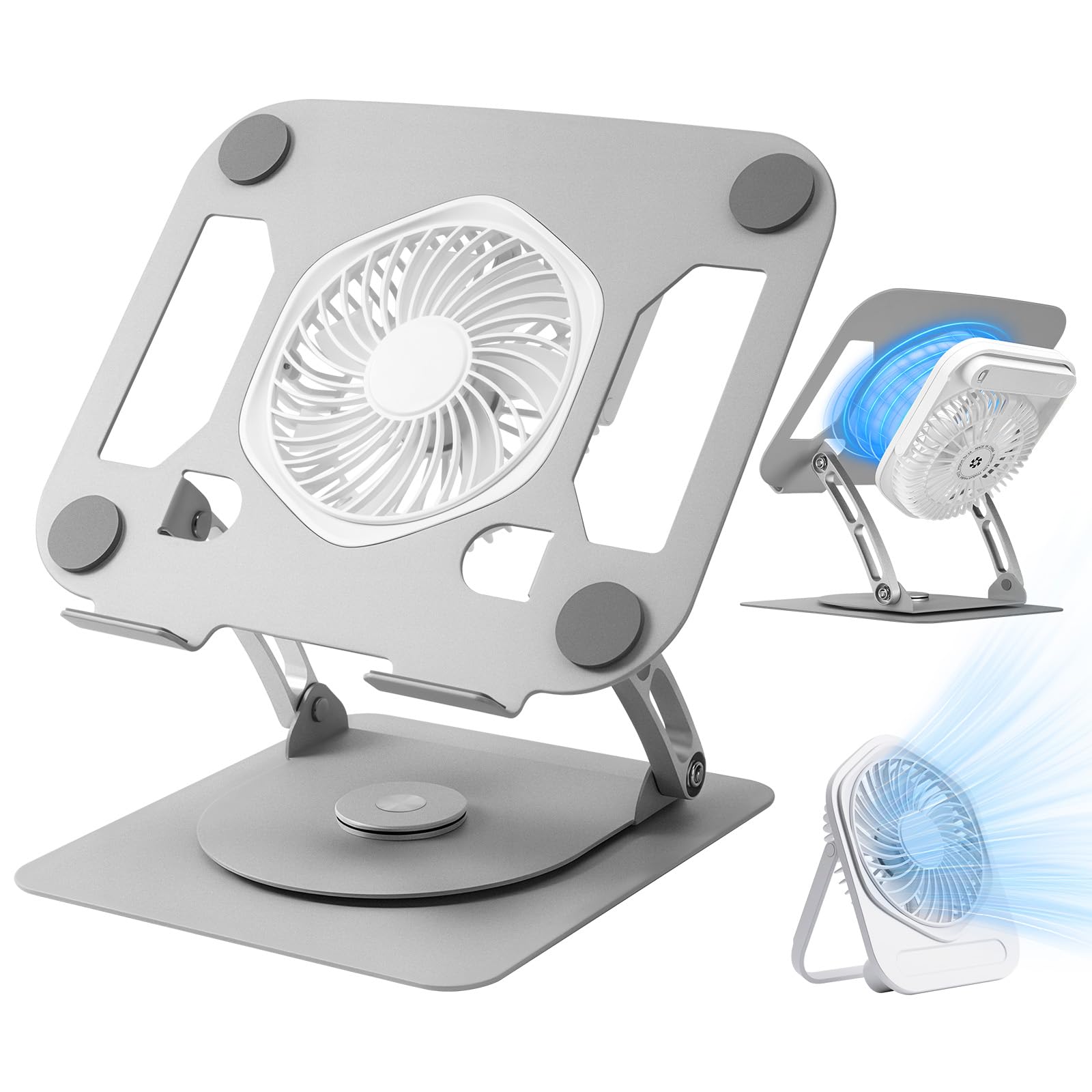 SHUWEI Supporto di raffreddamento per laptop con ventola da tavolo T672- argento