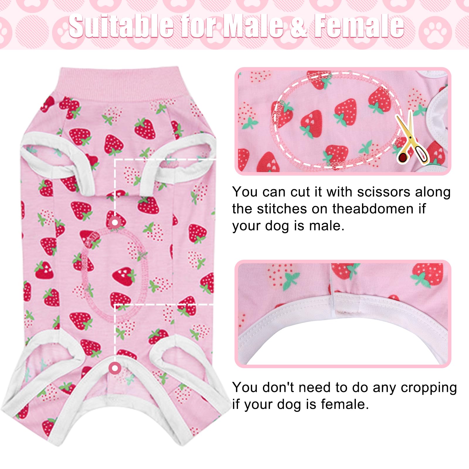 FEimaX Dog Surgery Recovery Suit, Puppy Recovery Suits after Surgery for Female Male Dog Cone E-Collar Alternative - Image 3