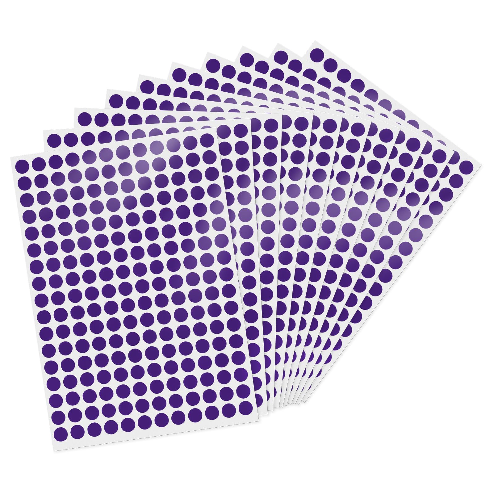 Meitaat 2040 Pcs Small Dot Stickers 10mm, Writable Colour Coding Labels Removable Coloured Vinyl Circle Stickers Round Sticky Dots for Office Planner Inventory Classroom, Purple