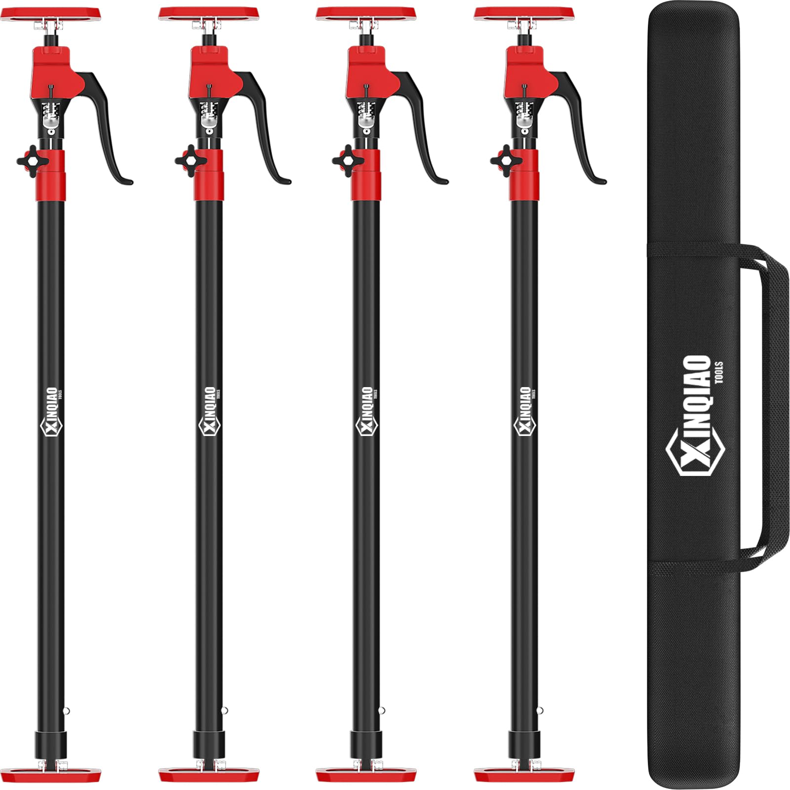 XINQIAO Montagestütze für die Schrankmontage, Schwerlast-Deckenstütze mit Verstellbarer Teleskopstange von 125 cm bis 290 cm, 4 Stück