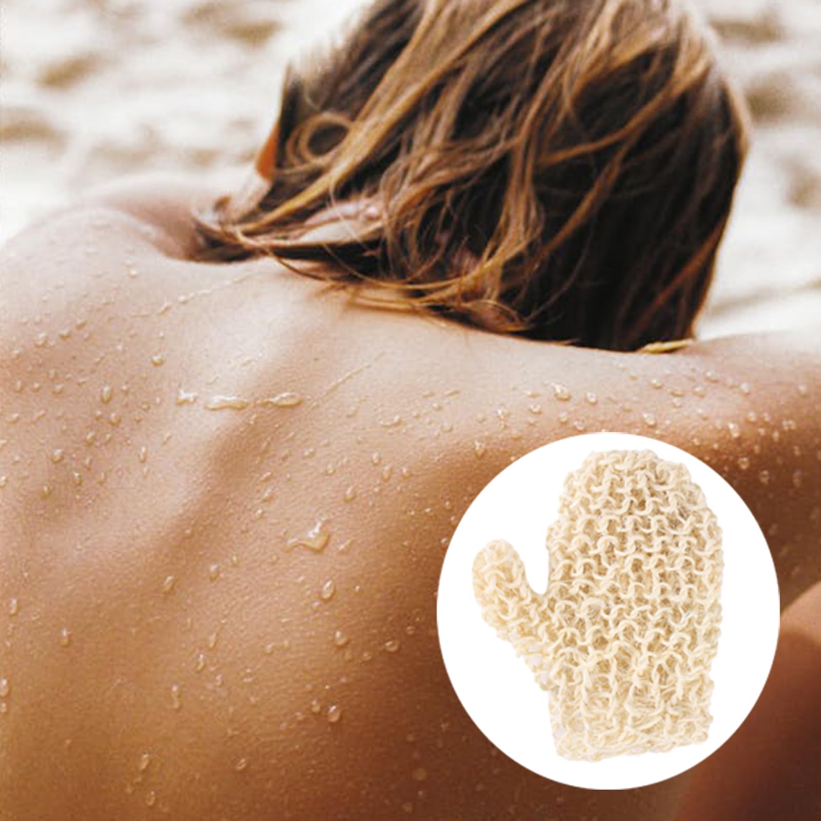 Sisal Massagehandschuh, Peeling Handschuh, Sanfte Reinigung & Massage für Körper & Gesicht, Natürlicher Peelinghandschuh, Handschuhe Für Den Körper 