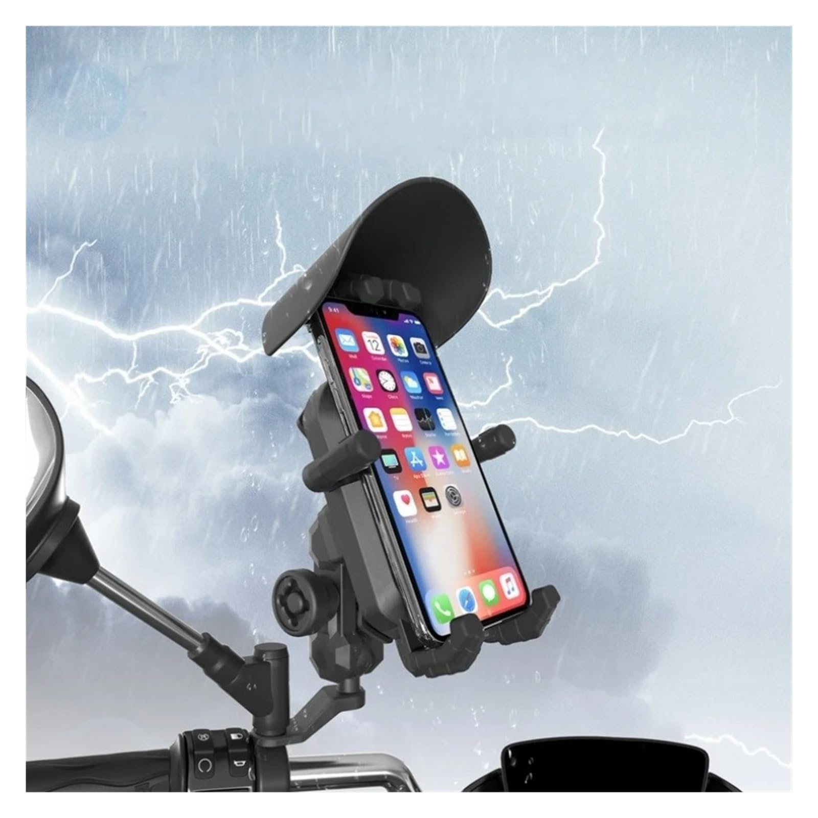 Support GPS Moto Support De Téléphone pour Moto 4 À 7 Pouces, GPS pour Guidon Et Rétroviseur