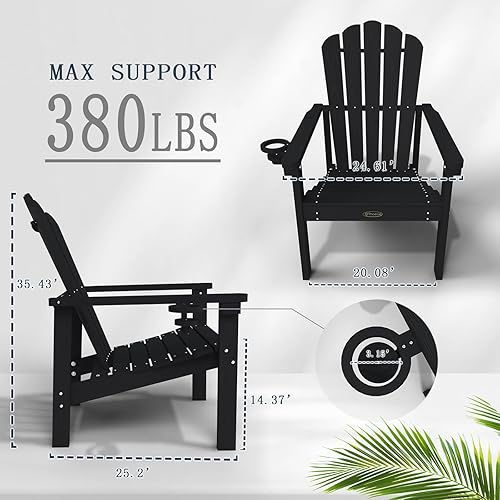 Miniatura 3 de Silla Adirondack apilable, sillas Adirondack de HDPE para todo tipo de clima, duraderas y ahorran espacio, sillas de plástico para exteriores con