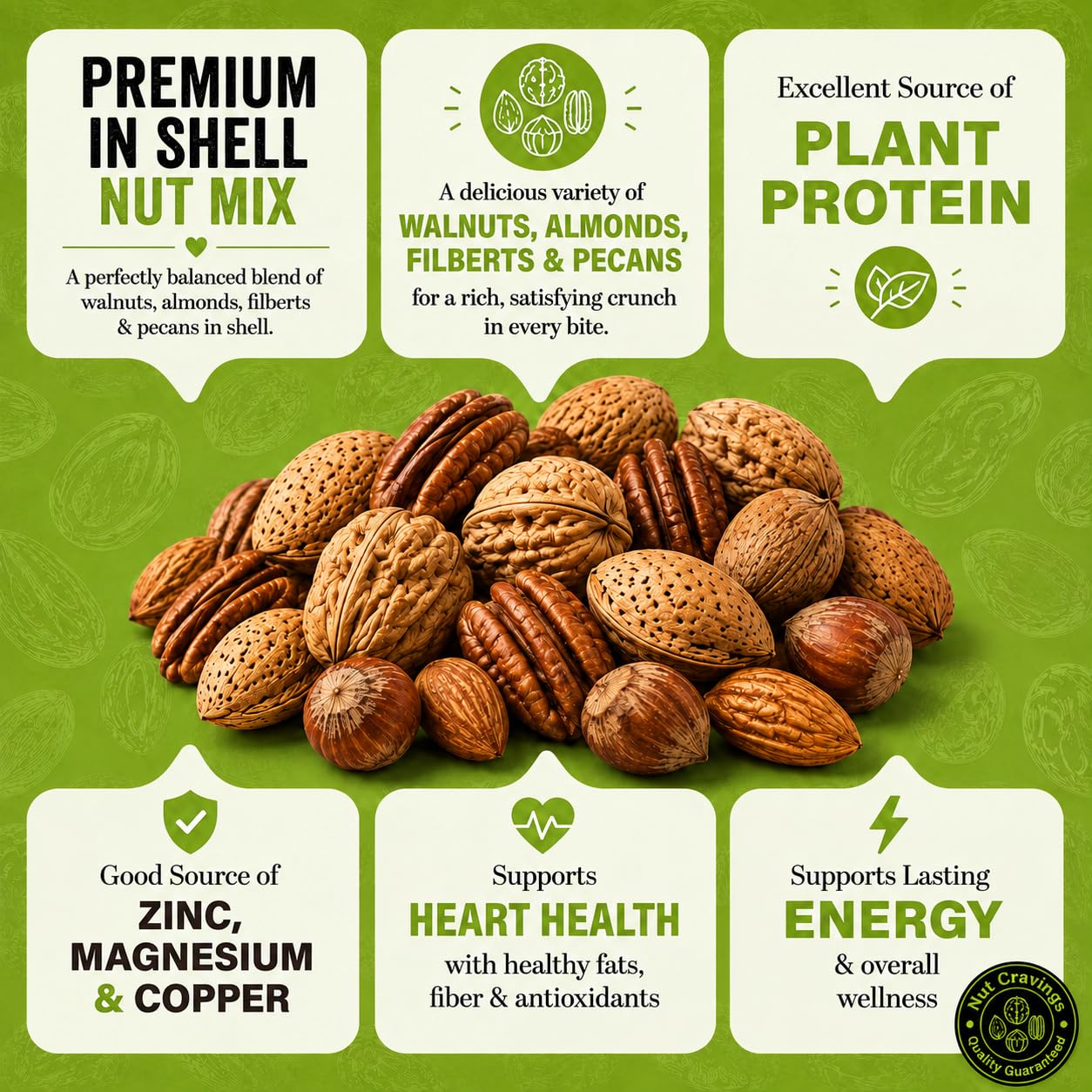 NUT CRAVINGS - Mixed Nuts (16oz - 1 LB) Packed Fresh in Resealable Bag image 3