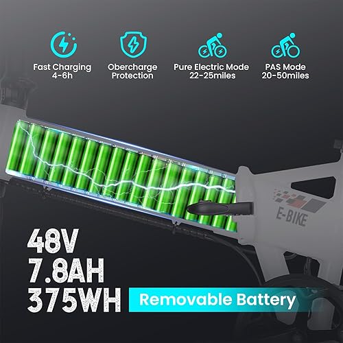 Miniatura 4 de Vivi Bicicleta eléctrica, bicicleta eléctrica plegable de 20 pulgadas y 500 W, bicicletas eléctricas para adultos de 21.7 MPH con batería extraíble