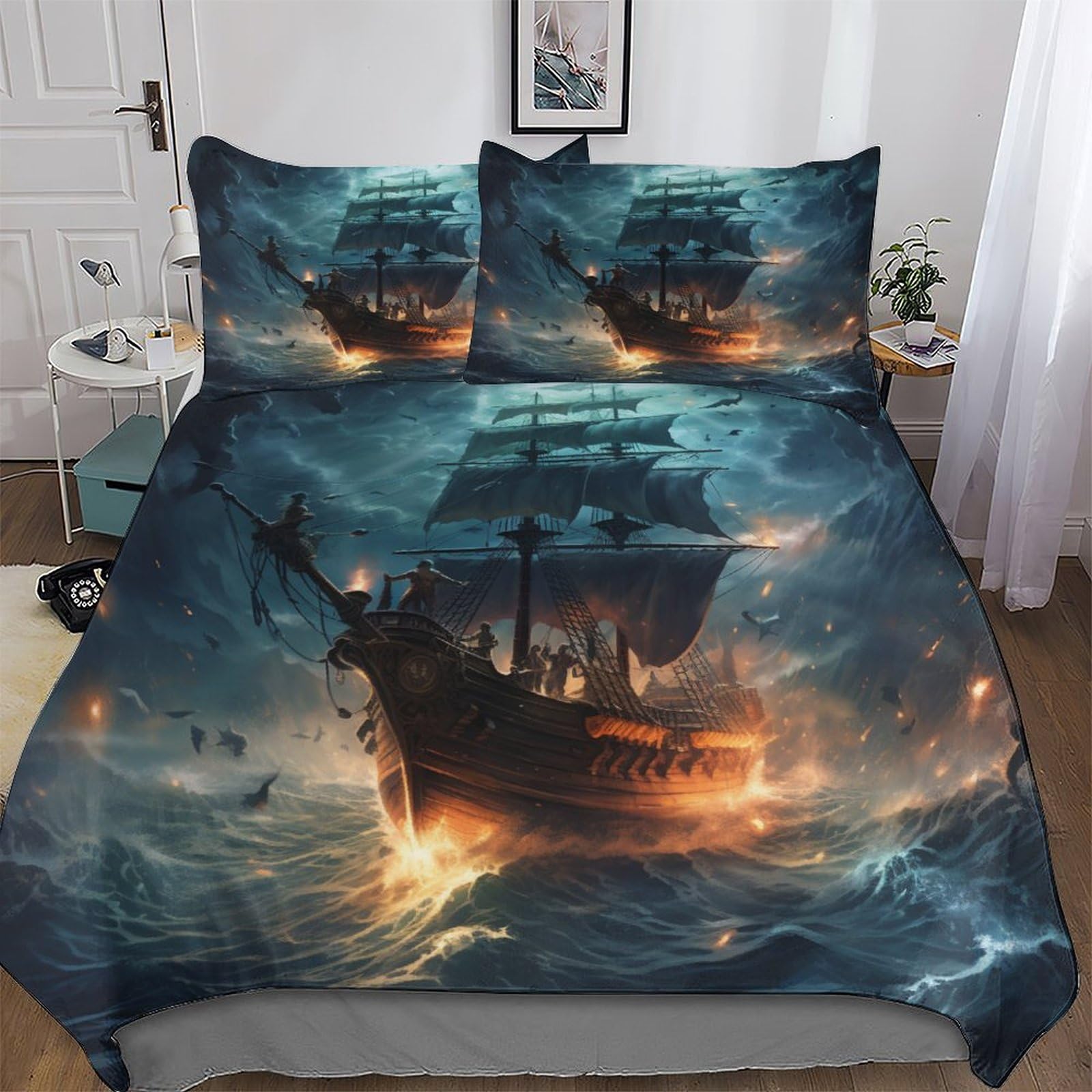 Housse de couette pirate hypoallergénique en microfibre douce 3 pcs