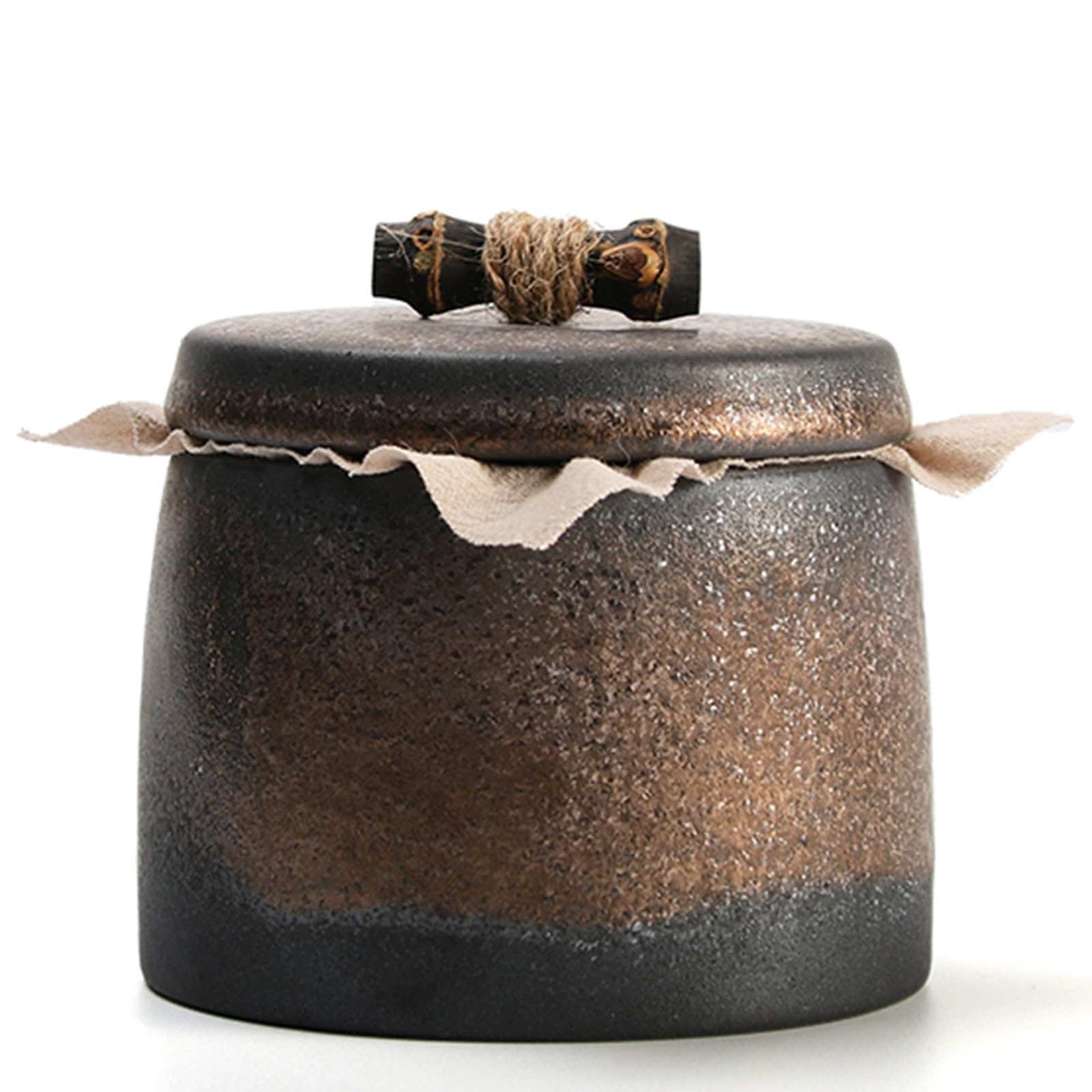XYUERU Ceramic Storage Jars with Lid, Japanese Style Vintage Porcelain Tea Box Vintage Traditional Ceramic Loose Tea Caddy Sealed for Household Storage Tea(Brown)