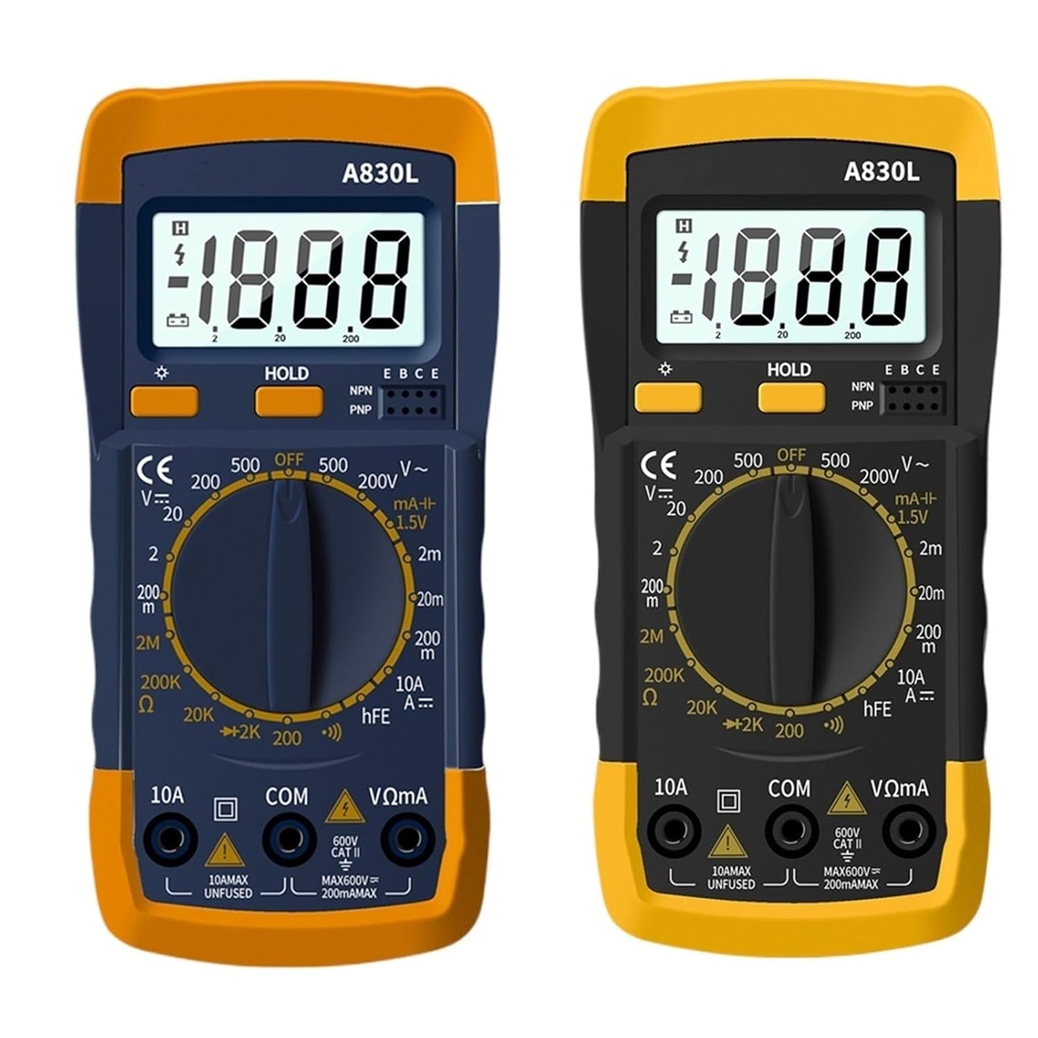 1pc A830L Digital Multimeter AC Voltage Diode Freguency Multifunction Volt Tester Test Current Voltmeter Ammeter(Black)