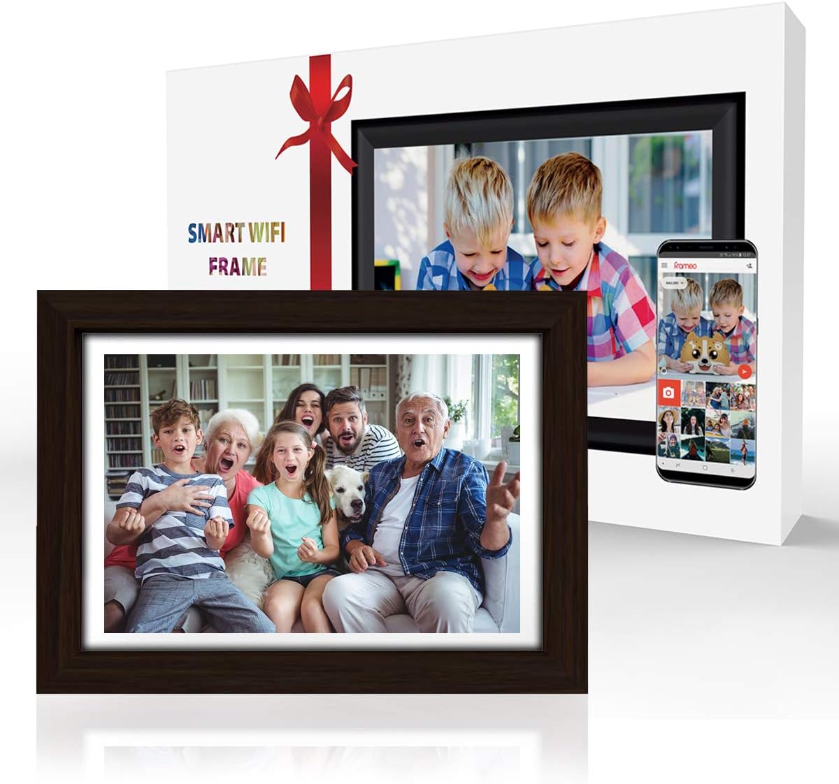 ❤ Crаzу Dеаlѕ 10 inch Digital Picture Frame, Smart WiFi Digital Photo Frame 1280x800 IPS Screen, 16GB Storage, Adjustable Brightness, Photo Deletion, Auto-Rotate, Background Music, Support USB & Micro SD Card
