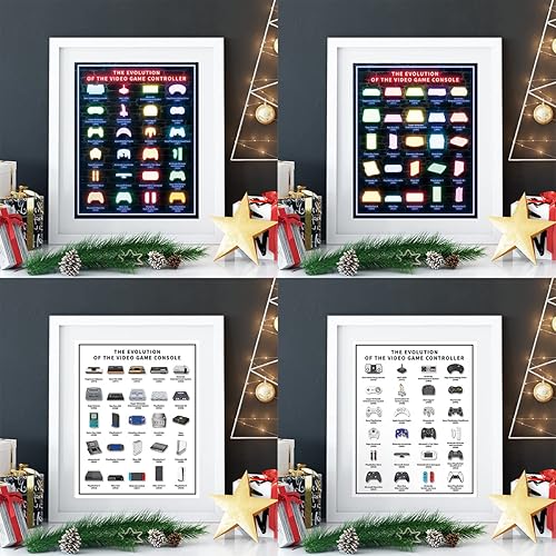 Miniatura 5 de Noare Decoración de dormitorio de juegos, control remoto y consola, arte de pared para habitación de niños, pósteres de 12 x 16 pulgadas, 2 piezas,