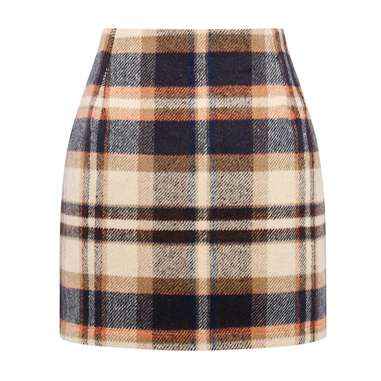 Plaid Skirts for Women High Waisted Casual Bodycon Pencil Mini Skirts Basic Sexy Comfortable A Line Elegent Outfits