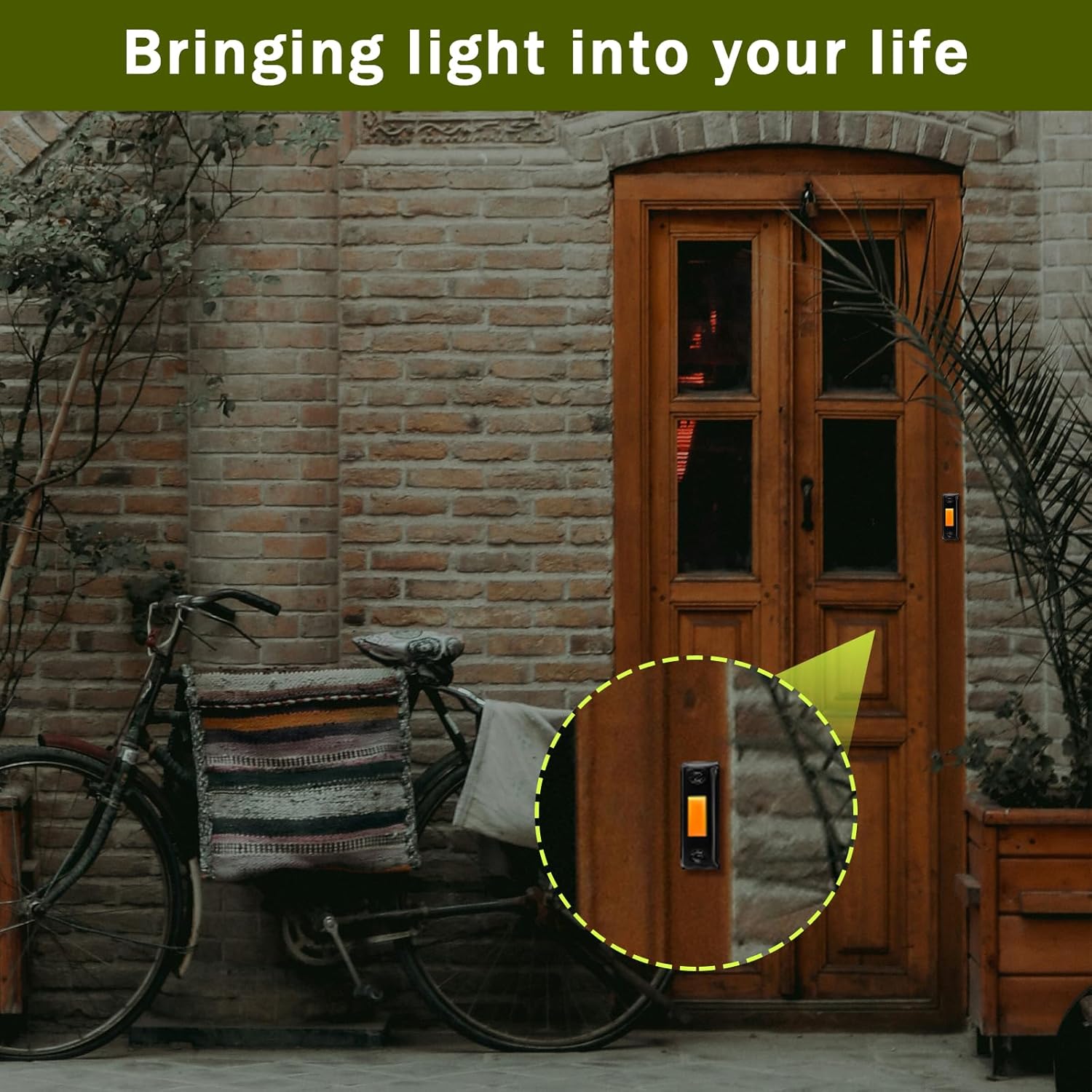 Metal Doorbell Push Button, LED Lighted Door Bell Wired Button, Heavy Duty Wall Mounted Doorbell Push Button, Replacement for Home Universal Garage Door Opener Switch