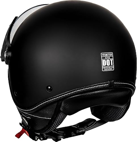 Miniatura 3 de Casco de motocicleta 34 Casco retro de cara abierta Vespa para scooters con visera transparente para hombres y mujeres - Aprobado por DOT