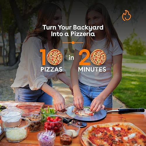 Miniatura 7 de Stoke Horno de pizza de leña al aire libre  Parrilla de pizza portátil de acero inoxidable, pellets de madera para cocinar al aire libre, hornos de