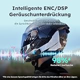 ASMX F1 Motorcycle Bluetooth Headset with Smart Voice Control, 10 Riders Mesh Helmet Communication Systems, ENC/APP FOTA/Audio Multitasking/Magnet Mount, 5mi Intercom for Snowmobile/ATV, 2 Pack - 5