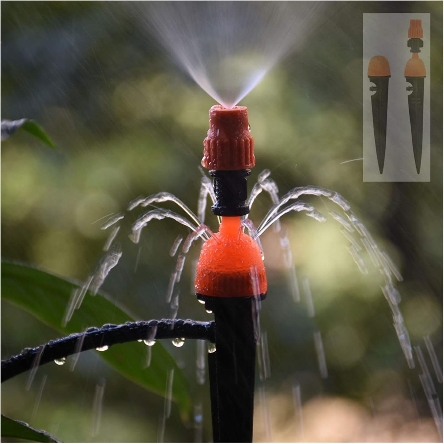 Gardening Watering System Tools 50 Orange 360-degree Sprinklers, Adjustable, with Supporting Dripper Mist Nozzles, for Garden Irrigation (Color : B)