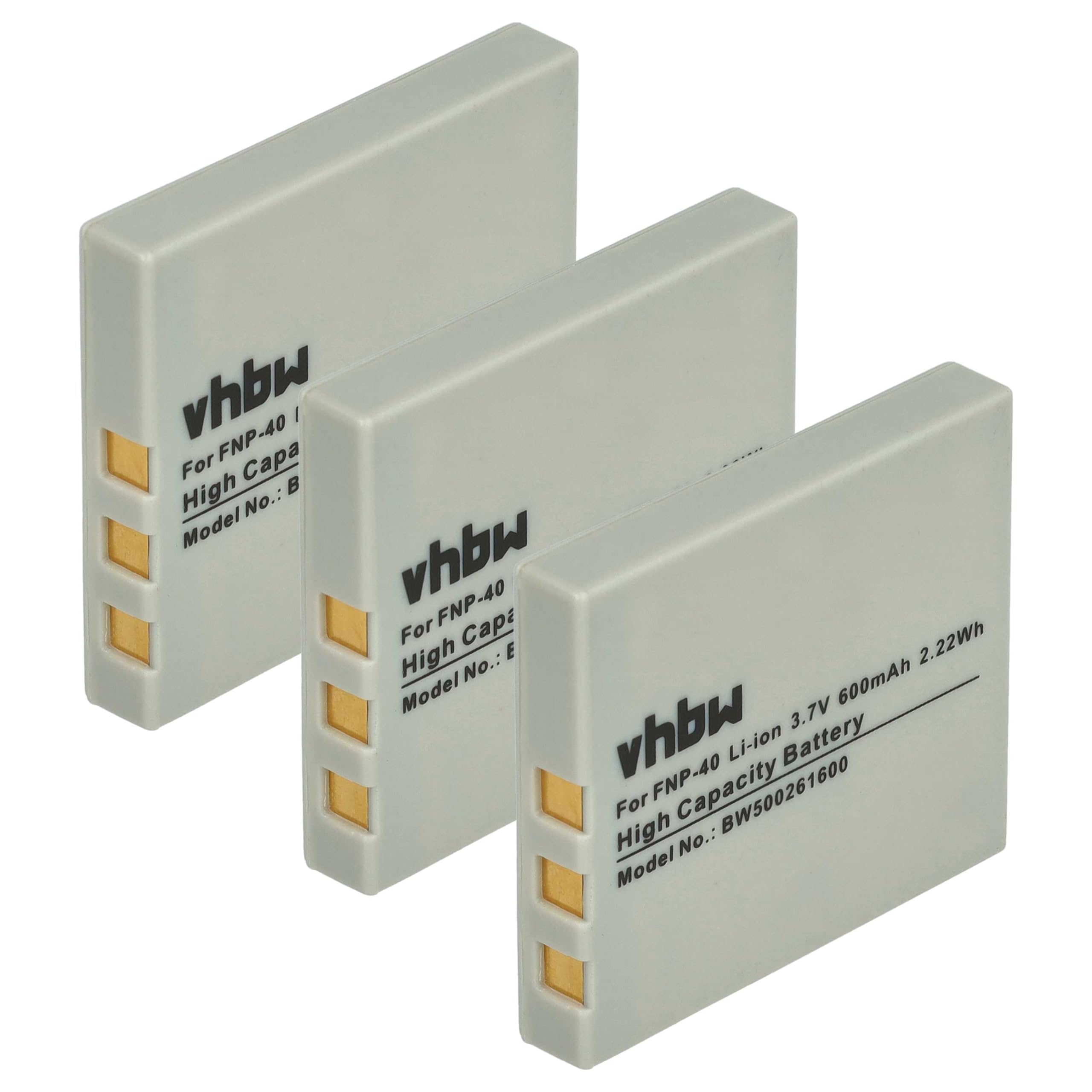 Vhbw 3 Batterie Al Litio Per Fotocamera Creative CAS101: Sostitutive Ricaricabili 500mAh 3,6V