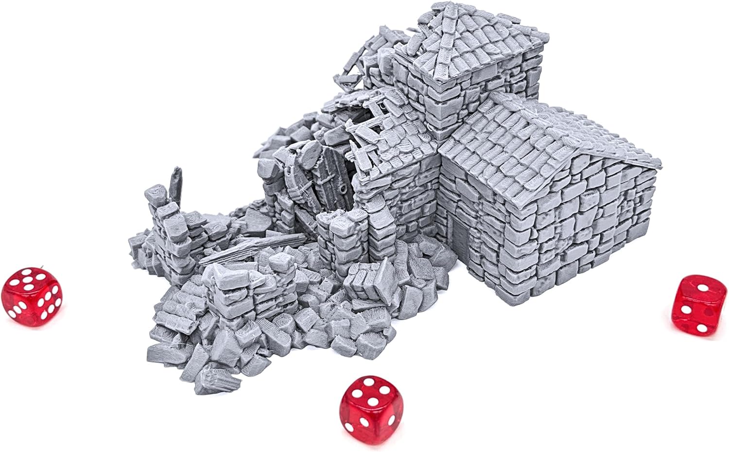 Ruined French Mausoleum by Printable Scenery, 3D Printed Tabletop RPG Scenery and Wargame Terrain 28mm Miniatures