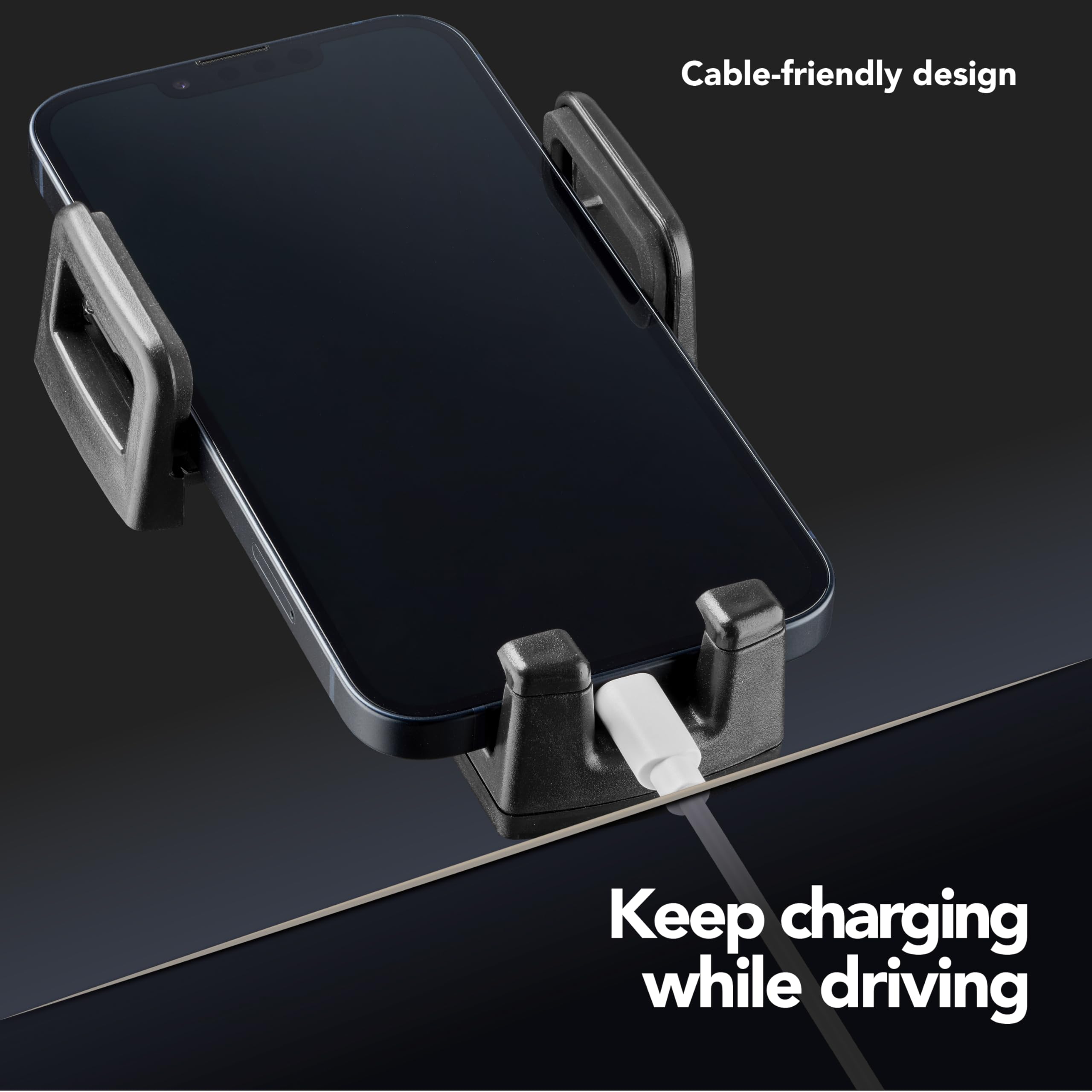 cellularline | Hug - Universale | Supporto Porta Smartphone da Auto per Alette di Aerazione - Universale per Tutti i Cellulari - Rotazione a 360 - Stabile e Solido